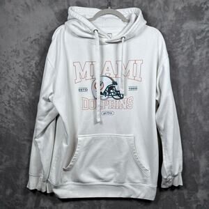 Mitchell & Ness Miami Dolphins Hoodie Sweatshirt Men’s L White NFL Football